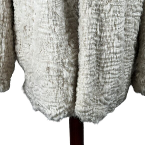 Elevated Piece! Anthropologie Fur by Urf Noemie Faux Fur Coat in Beige Size L - Picture 11 of 14
